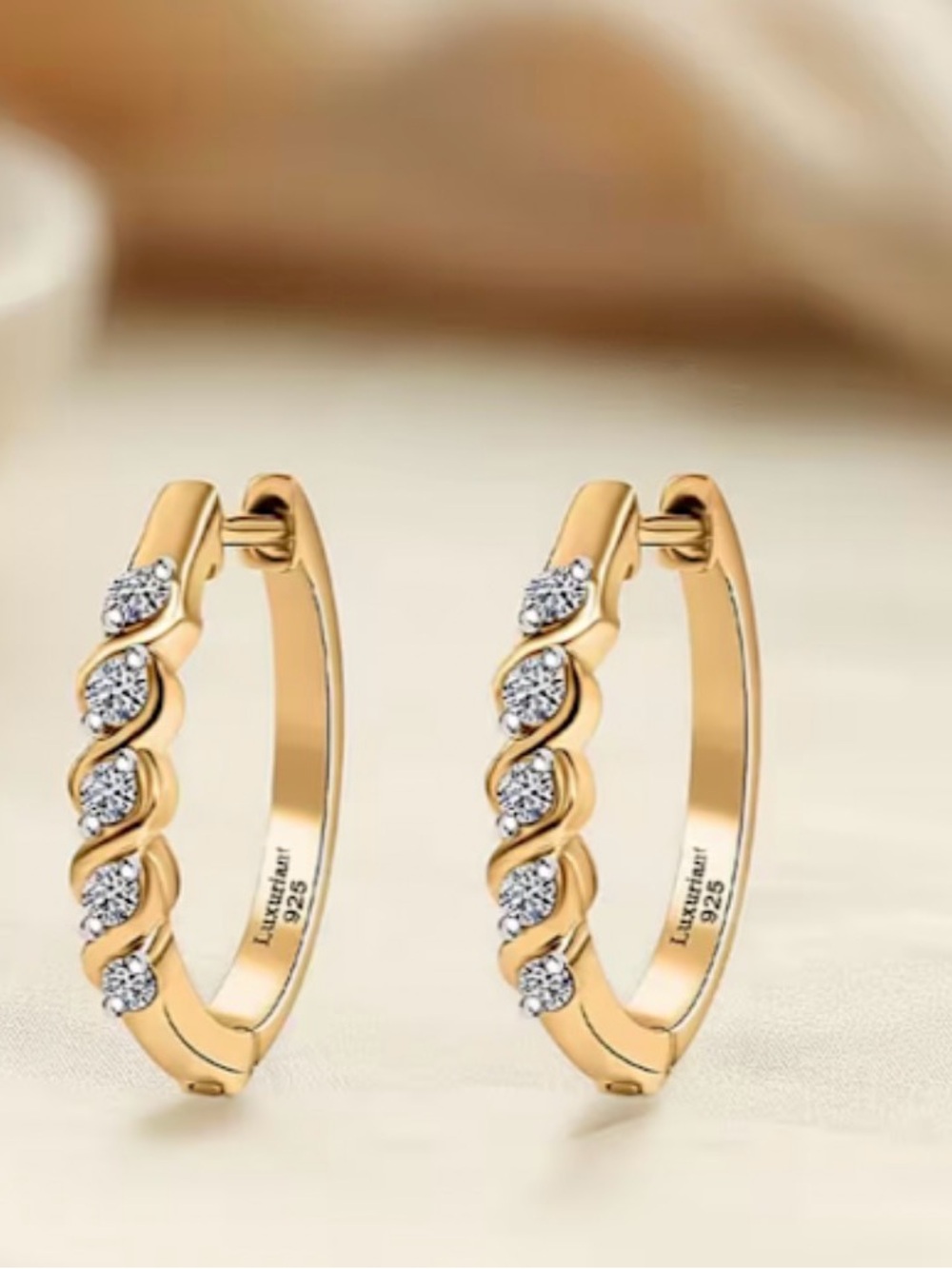 Lab grown diamond hoop earrings